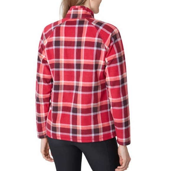 Eddie Bauer Ultrasoft Fleece ¼-Zip – Women’s Large – Dark Berry Plaid - Picture 3 of 9